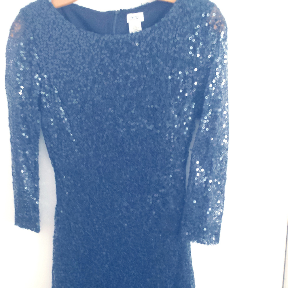 Cache Navy Sequin Dress